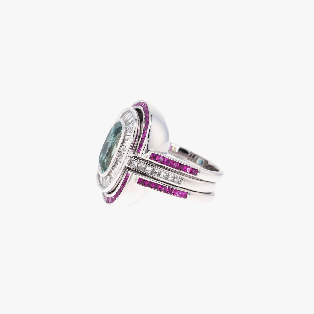 Cosmopolitan 18ct White Gold Aquamarine & Diamond Ring | Annoushka jewelley